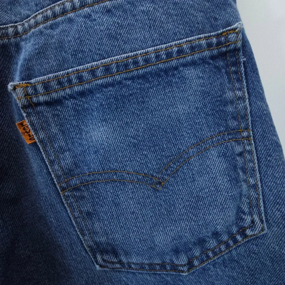 VTG Y2K Levis‎ Jeans Orange Tab Mens 32x25 Blue Straight Leg Denim USA MADE